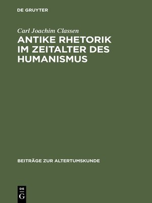cover image of Antike Rhetorik im Zeitalter des Humanismus